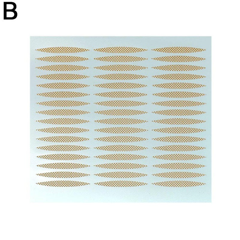 Lace 2nd Generation Double Eyelid Tape, Mesh, Self-Adhesive, Nude-Colored, Invisible, 48 Patches, Brown Olive-Shaped Eyelash Tape